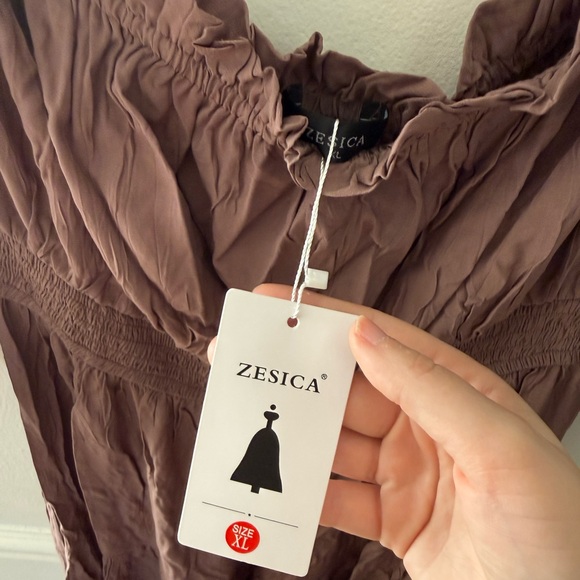 Off-Shoulder Boho Long Sleeve Maxi Dress - Picture 4 of 5